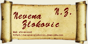 Nevena Zloković vizit kartica